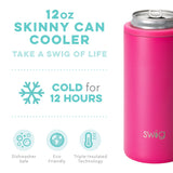 Swig Life Matte Hot Pink Skinny Can Cooler (12oz)